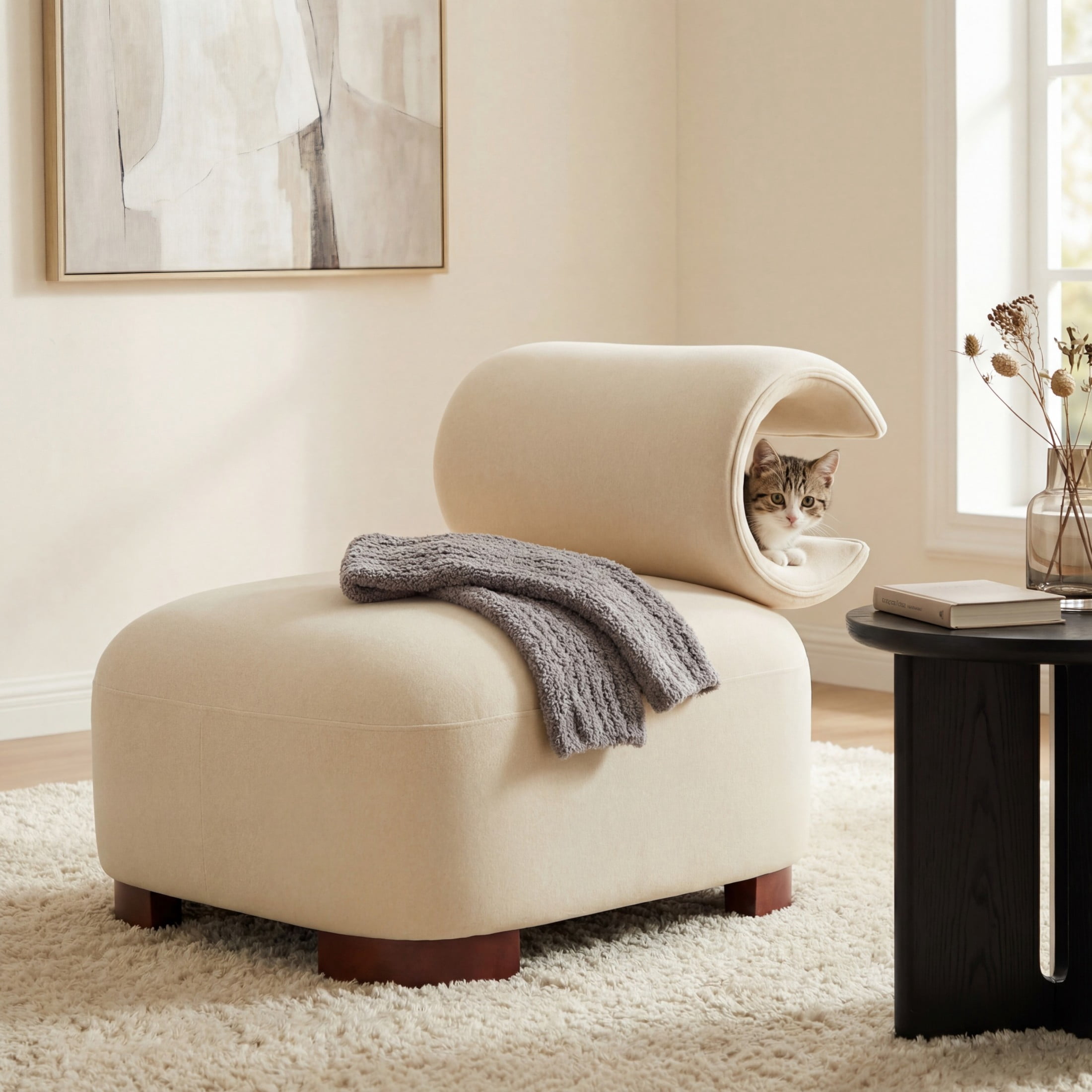 Christopher Knight Home 28" Modern Upholstered Accent Chair for Living Room, Pet-Friendly, Beige