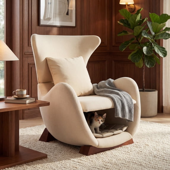 Christopher Knight Home 28" Modern Upholstered Accent Chair with Storage Space, Pet-Friendly, Beige