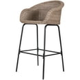 thumbnail image 1 of Christopher Knight Home 29.5" Outdoor Wicker Bar Stools, Woven Rattan with Iron Frame, Light Brown, Set of 2, 1 of 9