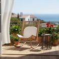 thumbnail image 1 of Christopher Knight Home 2PCS High Back Outdoor Rocking Chair with Cushion and 16.5" Side Table, Brown, 1 of 13