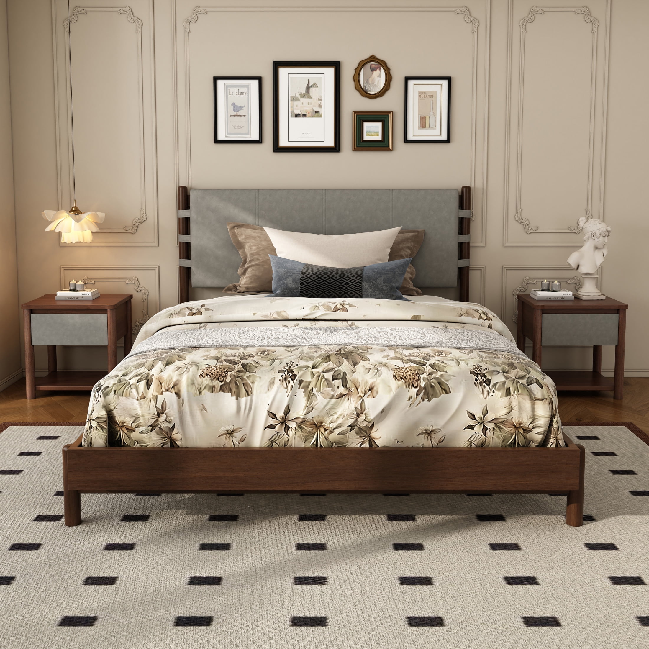 Christopher Knight Home 3-Piece Modern Queen Bed Frame with 2 ...
