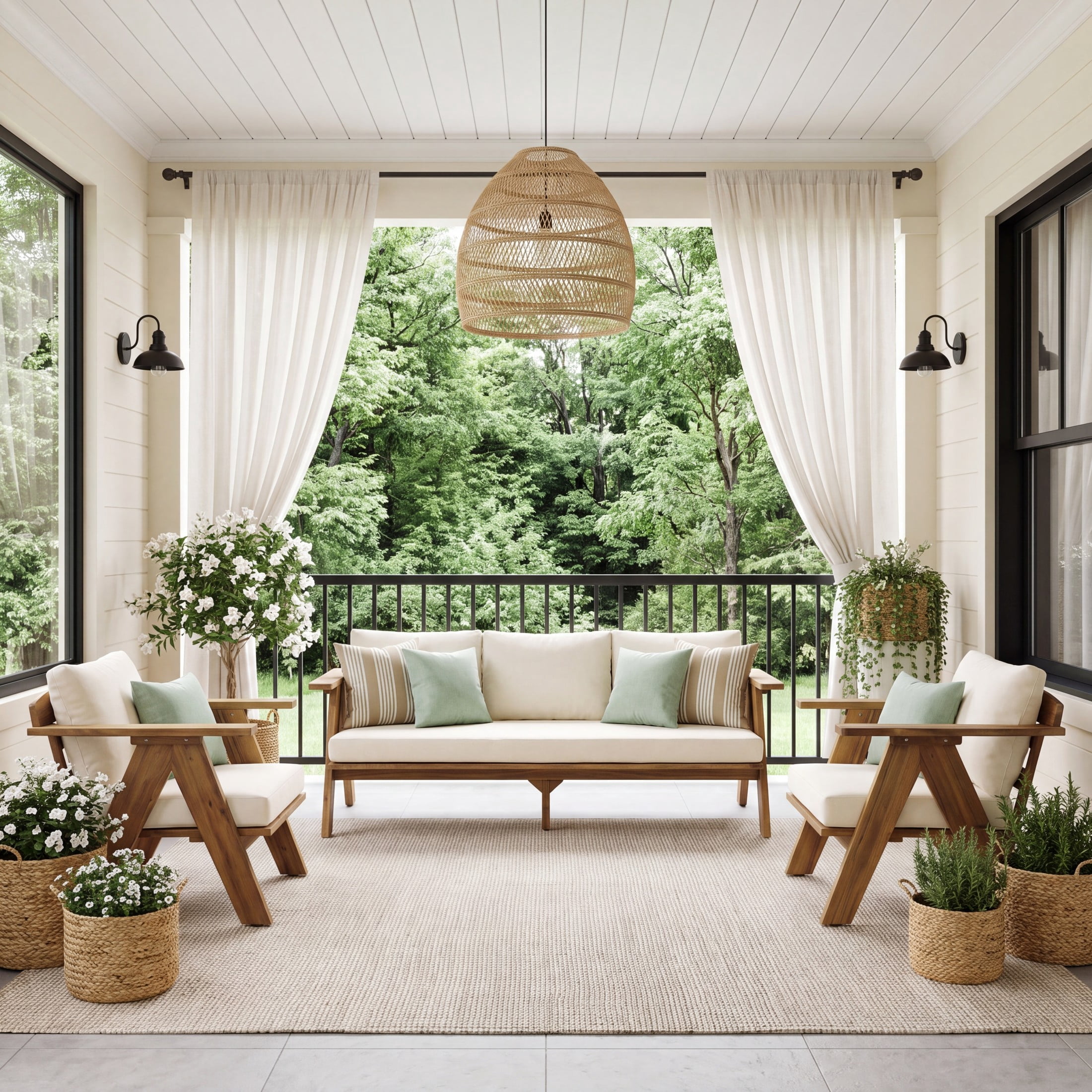 Christopher Knight Home 3-Piece Modern Wood Outdoor Sofa Set with Cushions, Seats 5, Teak+Beige