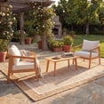 thumbnail image 1 of Christopher Knight Home 3-Piece Outdoor Patio Chat Set, Natural Acacia Wood Frame with Beige Cushions, 1 of 15
