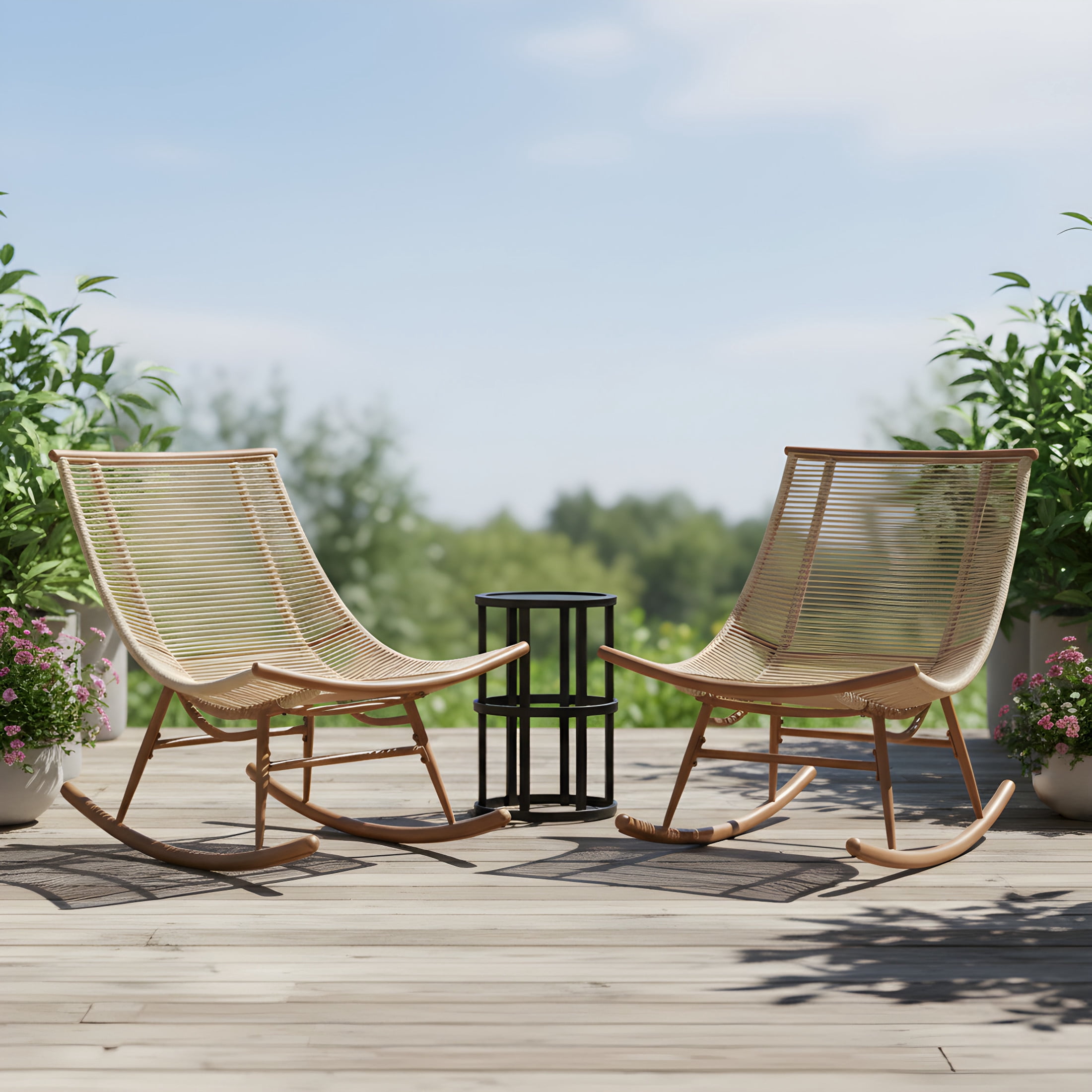 Arc Rocking Chair Christopher Knight Home 3-Piece Smooth Arc Outdoor Rocking Chair with ...