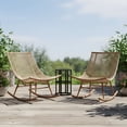 thumbnail image 1 of Christopher Knight Home 3-Piece Smooth Arc Outdoor Rocking Chair with 10.8" Side Table, Beige Rattan, 1 of 12