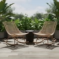 thumbnail image 1 of Christopher Knight Home 3-Piece Smooth Arc Outdoor Rocking Chair with Lightweight Concrete Side Table, Beige, 1 of 11