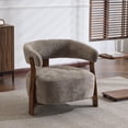 thumbnail image 1 of Christopher Knight Home 31.5" Modern Upholstered Accent Armchair with Curved Wood Legs, Brown, 1 of 11