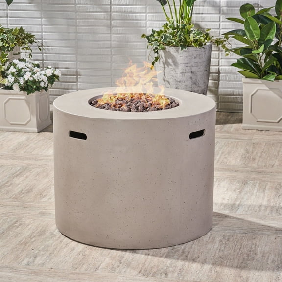 Christopher Knight Home 31 Round MGO Fire Pit - 40,000 BTU Light Grey