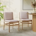 thumbnail image 1 of Christopher Knight Home 33"H Upholstered Armless Dining Chairs, Rubberwood Frame, Light Natural, Set of 2, 1 of 9