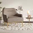 thumbnail image 1 of Christopher Knight Home 33" Modern Accent Chair, Single Sofa with Curved Backrest & Gold Metal Legs, Brown, 1 of 9