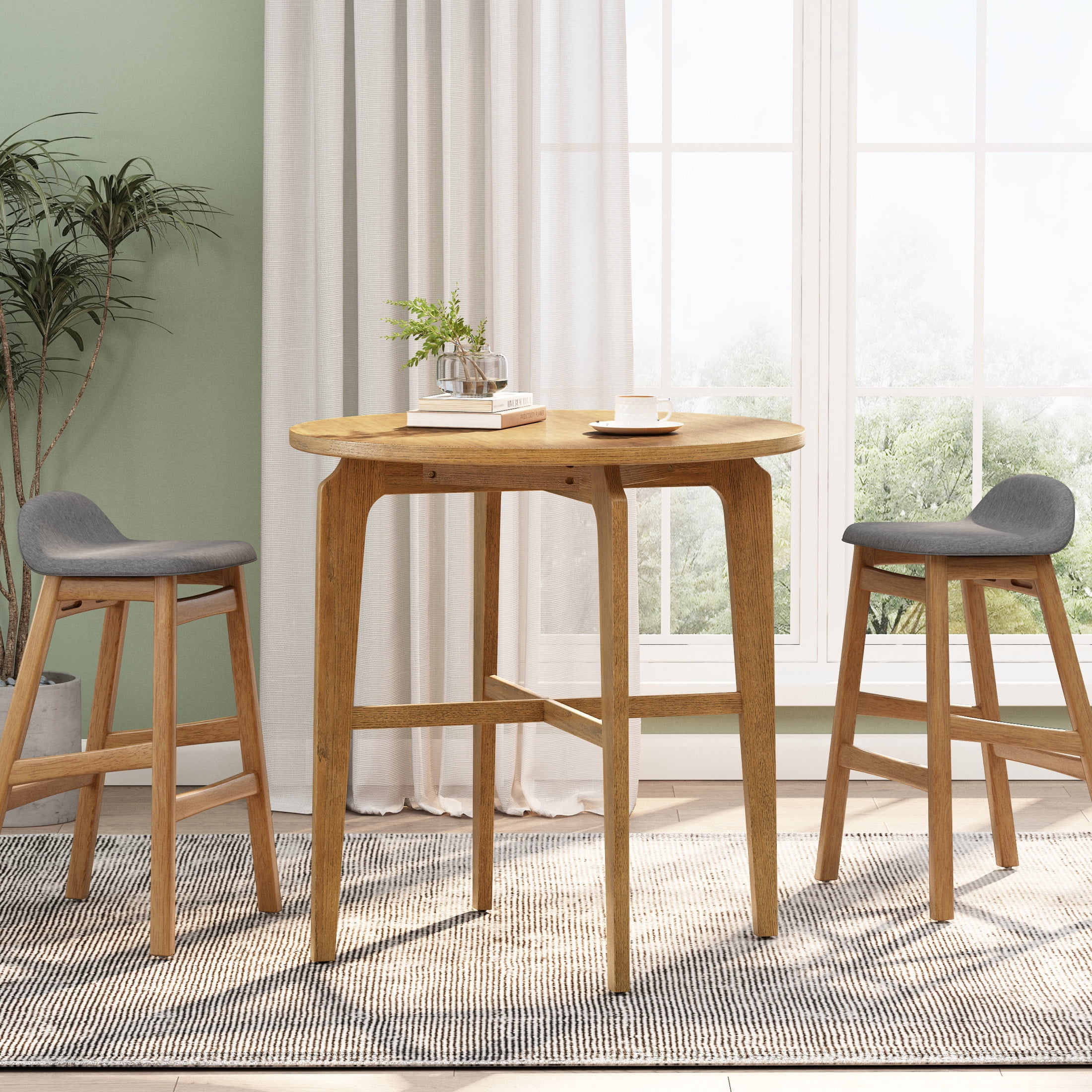 Christopher Knight Home 36"H Round Wooden Bar Table for Kitchen, Dining Room or Home Bar, Natural