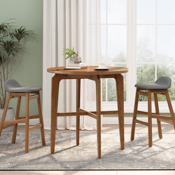 Christopher Knight Home 36"H Round Wooden Bar Table for Kitchen, Dining Room or Home Bar, Walnut