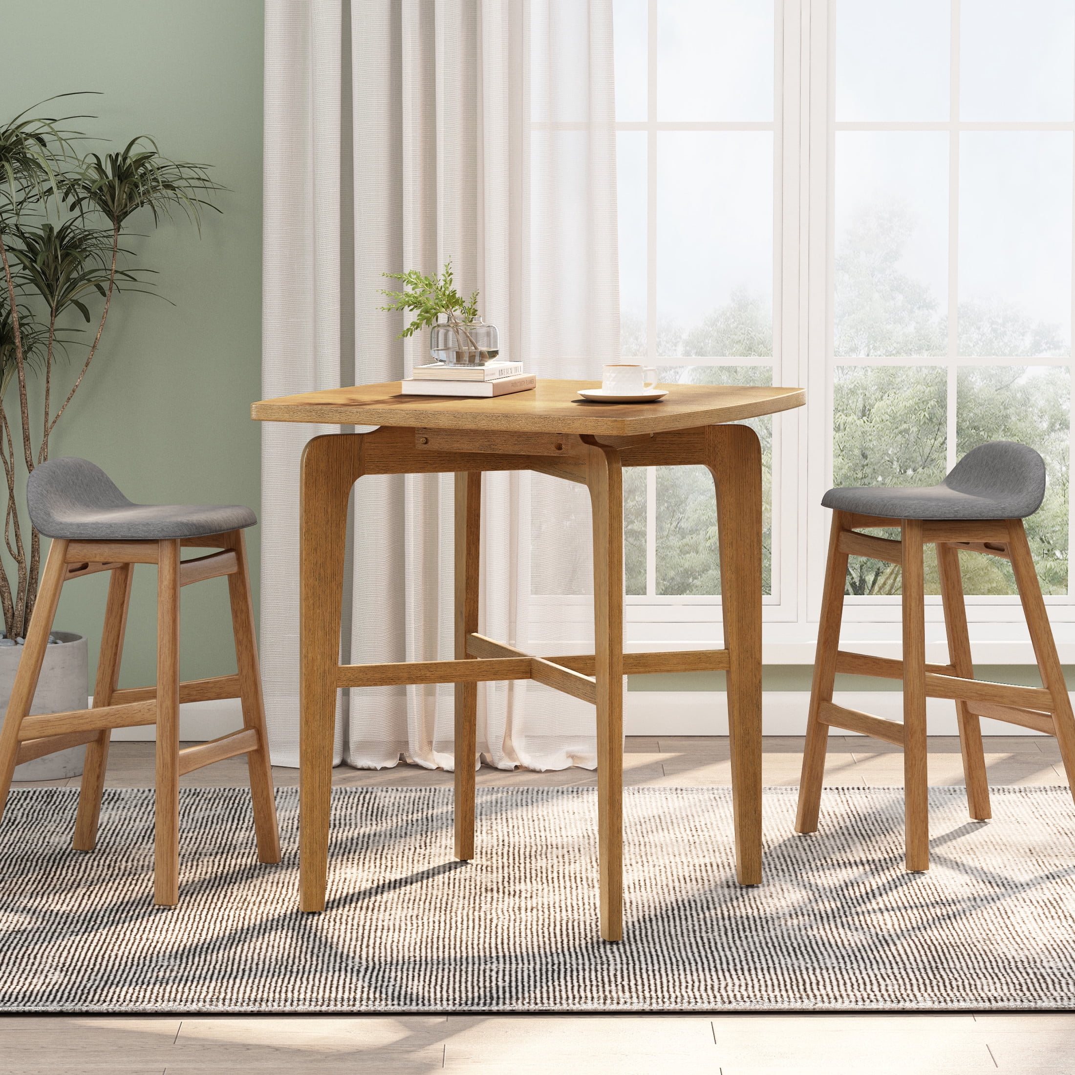 Christopher Knight Home 36"H Square Wooden Bar Table for Kitchen, Dining Room or Home Bar, Natural