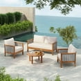 thumbnail image 1 of Christopher Knight Home 4-Piece Outdoor Patio Conversation Sofa Set with Cushions, Woven Rope Back & Unique Tub Design, 1 of 13