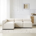 thumbnail image 1 of Christopher Knight Home 4-Seat Modular Sectional Sofa, Round-Back Armless & Corner Chairs with Deep Cushions, Beige, 1 of 8