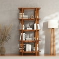 thumbnail image 1 of Christopher Knight Home 4-Tier Open Bookcase, 70.2" Solid Acacia Wood Modern Display Bookshelf, Teak Finish, 1 of 9