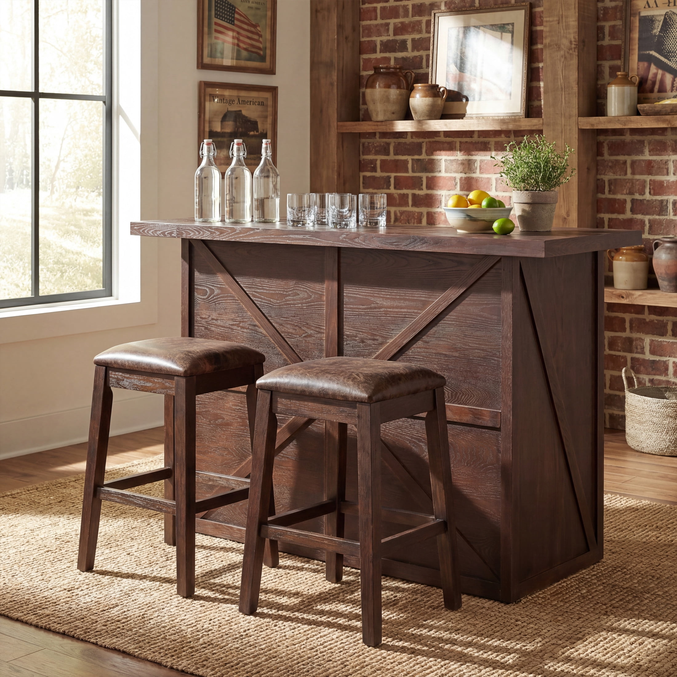 Christopher Knight Home 41.35" Bar Cabinet with Wine Rack and Glass Holder, Antique Brown