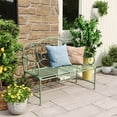 thumbnail image 1 of Christopher Knight Home 41" Ornate Metal Garden Bench, Vintage 2-Seat Outdoor Patio Bench, Matte Green, 1 of 9