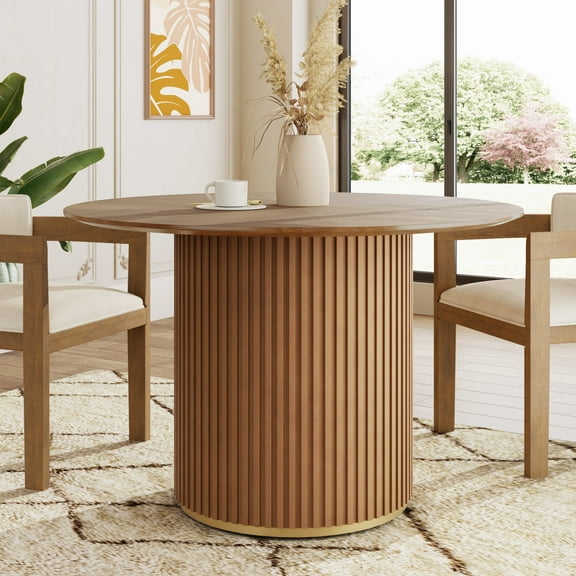 Christopher Knight Home 47.25" Modern Round Pedestal Dining Table for Kitchen, Seats 4, Natural