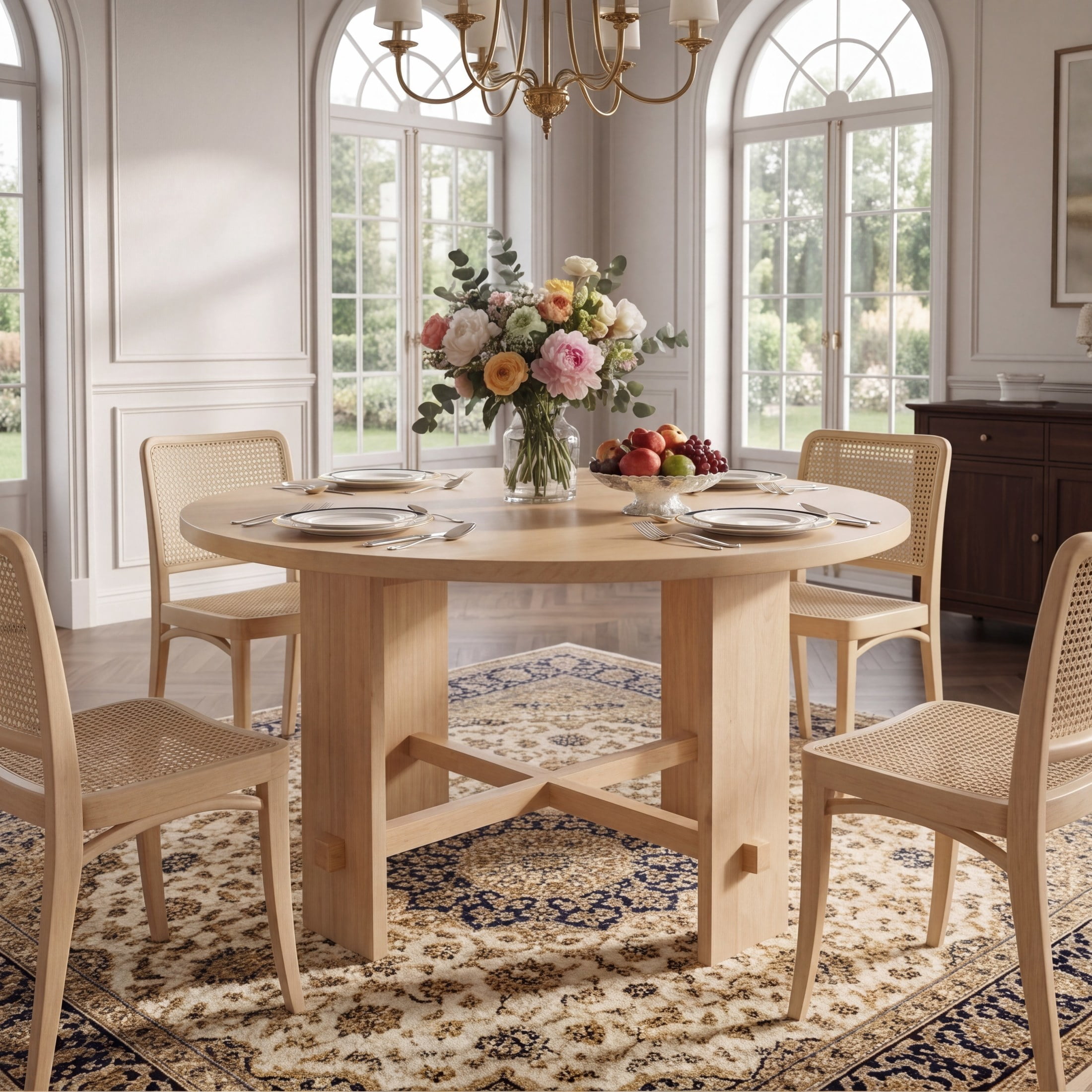 Christopher Knight Home 47.25" Scandinavian Round Solid Wood Dining ...
