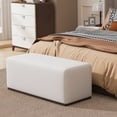 thumbnail image 1 of Christopher Knight Home 47.75" Rectangle Ottoman Bench, Boucle Upholstered Footstool, White, 1 of 7