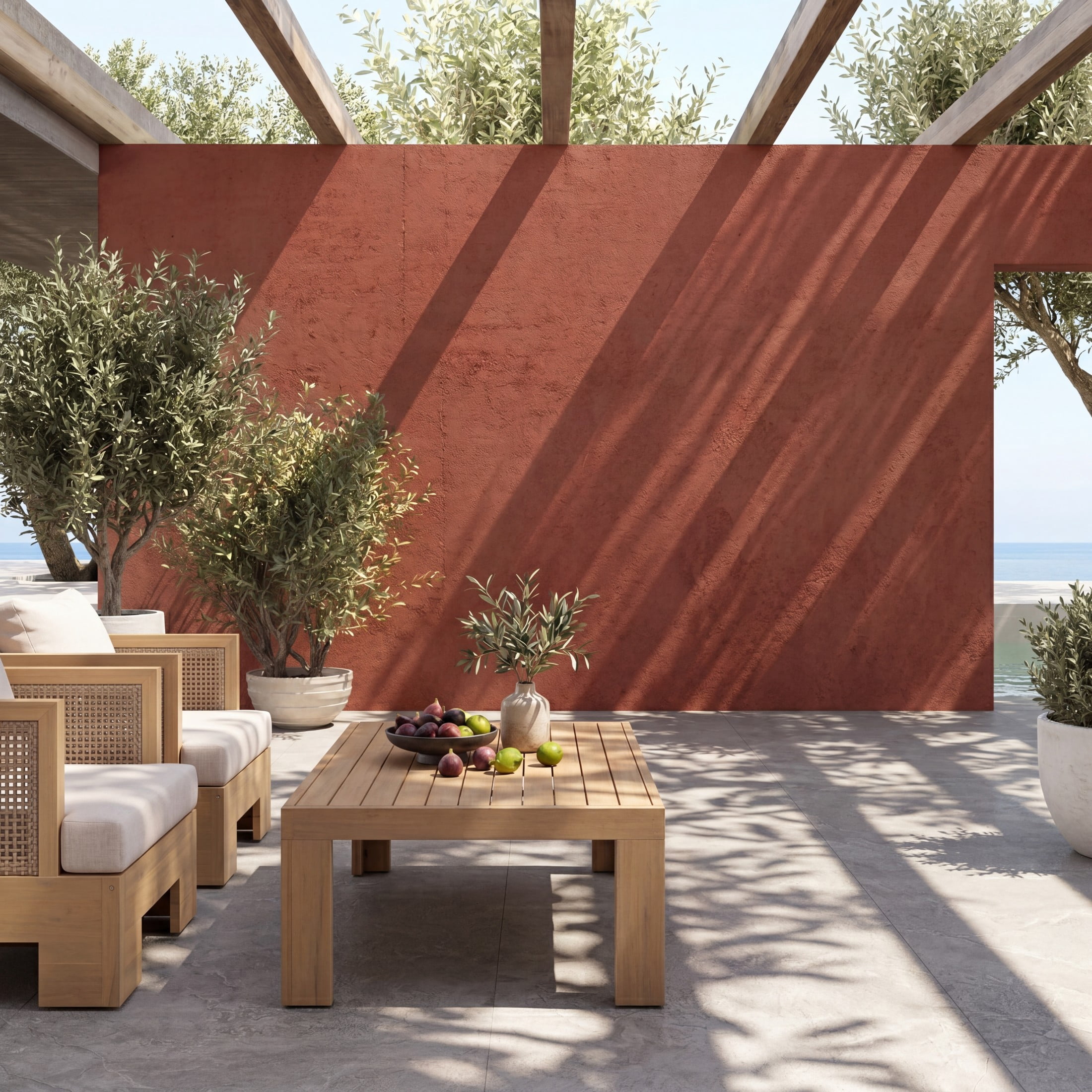 Christopher Knight Home 47" Outdoor Acacia Wood Rectangular Coffee Table with Slatted Top, Light Teak