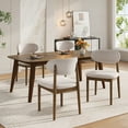 thumbnail image 1 of Christopher Knight Home 5-Piece Dining Set, Rectangular Wood Table and 4 Upholstered Side Chairs, Beige+Walnut, 1 of 13