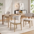 thumbnail image 1 of Christopher Knight Home 5-Piece Mid-Century Dining Set, 59" Dining Table with 4 Beige Upholstered Chairs, 1 of 13