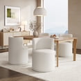 thumbnail image 1 of Christopher Knight Home 5-Piece Mid-Century Modern Dining Set, 59" Dining Table with Beige Upholstered Swivel Chairs, 1 of 13