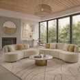 thumbnail image 1 of Christopher Knight Home 5-Piece Modern Curved Cloud Upholstered Bouclé Sofa, Armless 9-Seater, Beige, 1 of 11