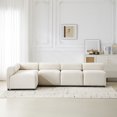 thumbnail image 1 of Christopher Knight Home 5-Seat Modular Sectional Sofa, Round-Back Armless & Corner Chairs with Deep Cushions, Beige, 1 of 8