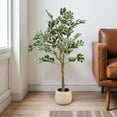 thumbnail image 1 of Christopher Knight Home 51" Artificial Ficus Tree in Black Plastic Pot, Pre-Potted Faux Greenery Tree for Home Decor, 1 of 9