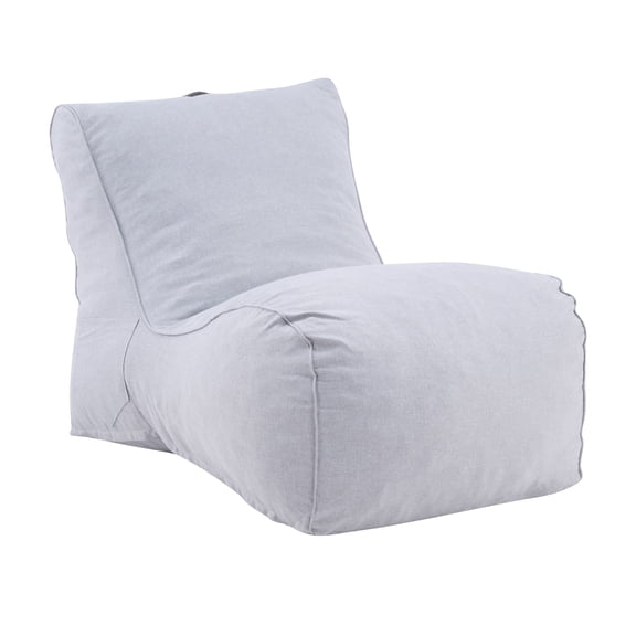 Christopher Knight Home 52" Outdoor Patio Bean Bag Chair, Shredded Foam Fill Lounger, Gray