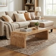 thumbnail image 1 of Christopher Knight Home 53.7" Waterfall Coffee Table with Burl Veneer, Curved Edges, Natural, 1 of 10