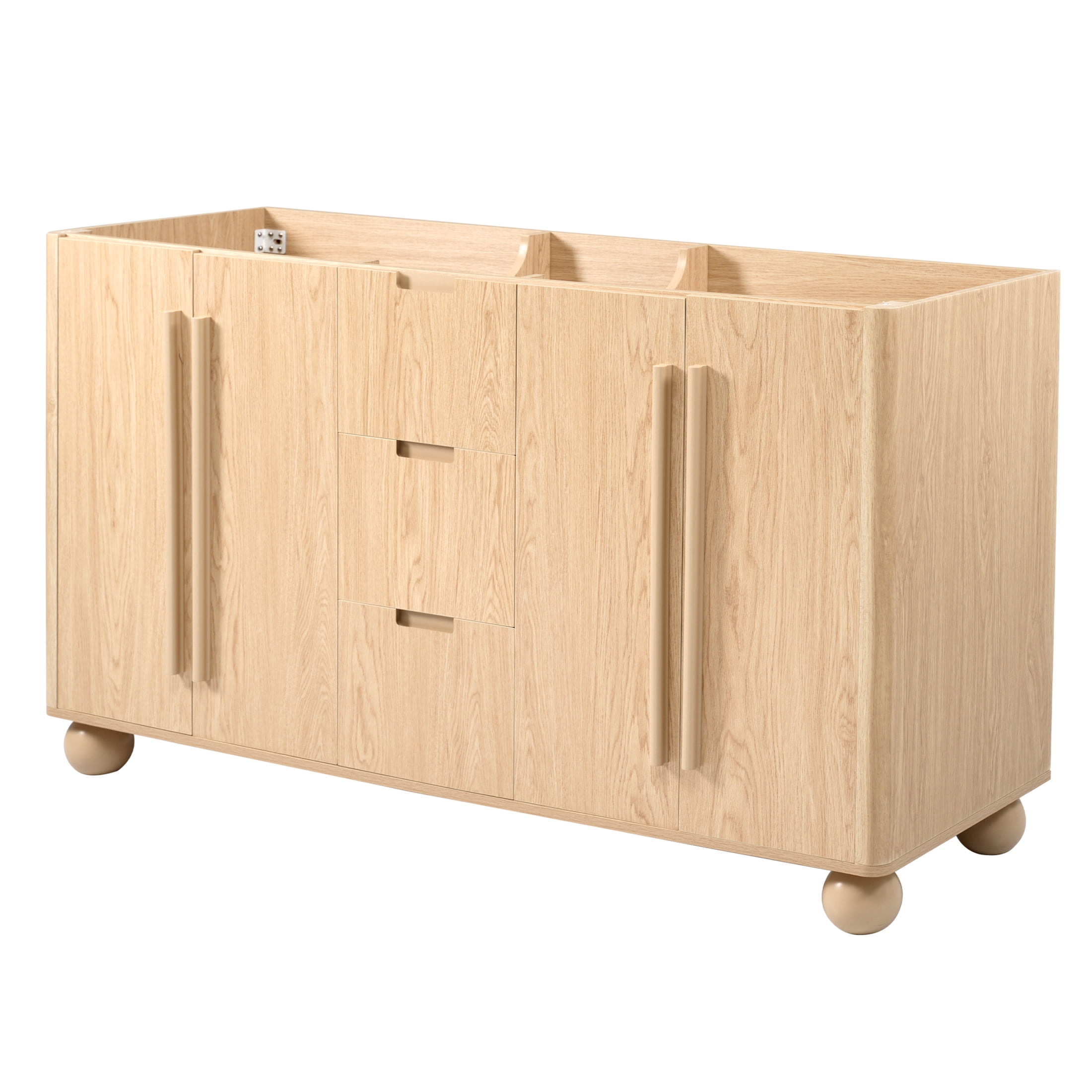 Christopher Knight Home 58.3" Bathroom Vanity Cabinet Only with Soft-Close Doors and Drawers, Wood