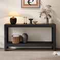 thumbnail image 1 of Christopher Knight Home 59" Console Table with Rounded Corners, Wood Entryway Table for Hallway, Black, 1 of 10