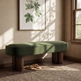 thumbnail image 1 of Christopher Knight Home 60" Upholstered Dining Bench, Fabric Seating with Wood Frame, Green, 1 of 9