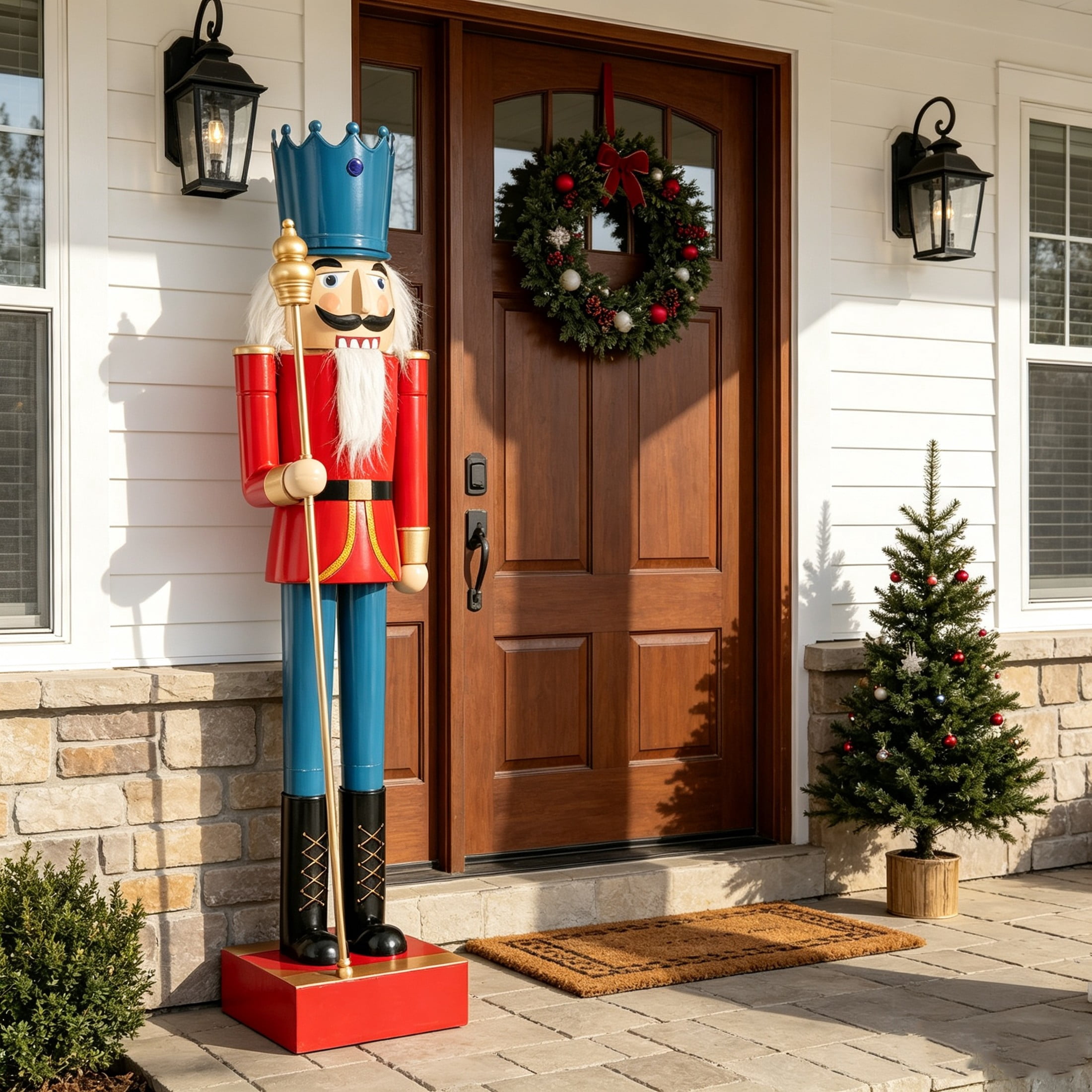 Christopher Knight Home 64" Iron King Nutcracker Soldier with Scepter, Ornament Christmas Decoration