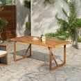 thumbnail image 1 of Christopher Knight Home 67" Acacia Wood Outdoor Dining Table, Slatted Patio Garden Table for 4–6, Teak, 1 of 12
