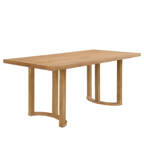 Christopher Knight Home 69" Modern Rectangular Dining Table, U-Shaped Trestle Base, Solid Wood, Seats 6, Natural