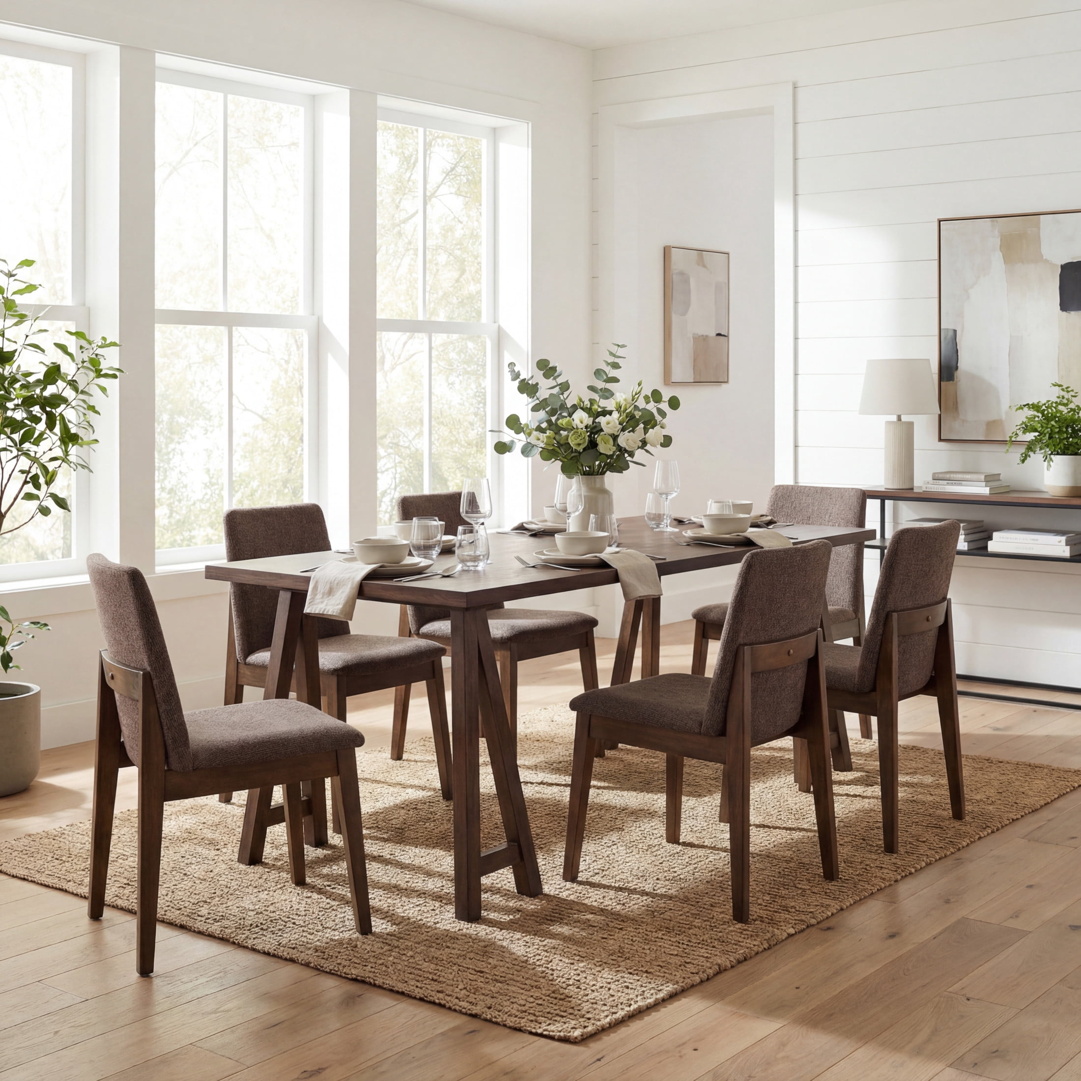 Christopher Knight Home 7-Piece Farmhouse Dining Set, 70.8" Table with ...