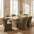thumbnail image 1 of Christopher Knight Home 7-Piece Modern Dining Set, Table with 6 Upholstered Chairs, Light Natural+Olive Green, 1 of 14