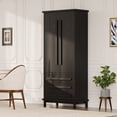 thumbnail image 1 of Christopher Knight Home 70" Kitchen Pantry, 6 Door Shelves, 3 Drawers, Wooden Storage Cupboard, Black, 1 of 13