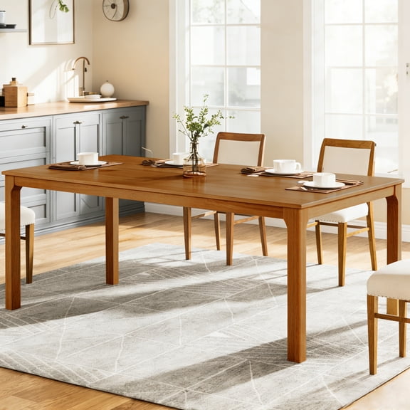 Christopher Knight Home 70" Minimalist Modern Rubberwood Rectangular Dining Table for 6-8, Walnut