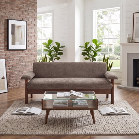 Christopher Knight Home 70" Modern Sofa, Chenille Upholstered Couch with Pillow Top Arms, Brown