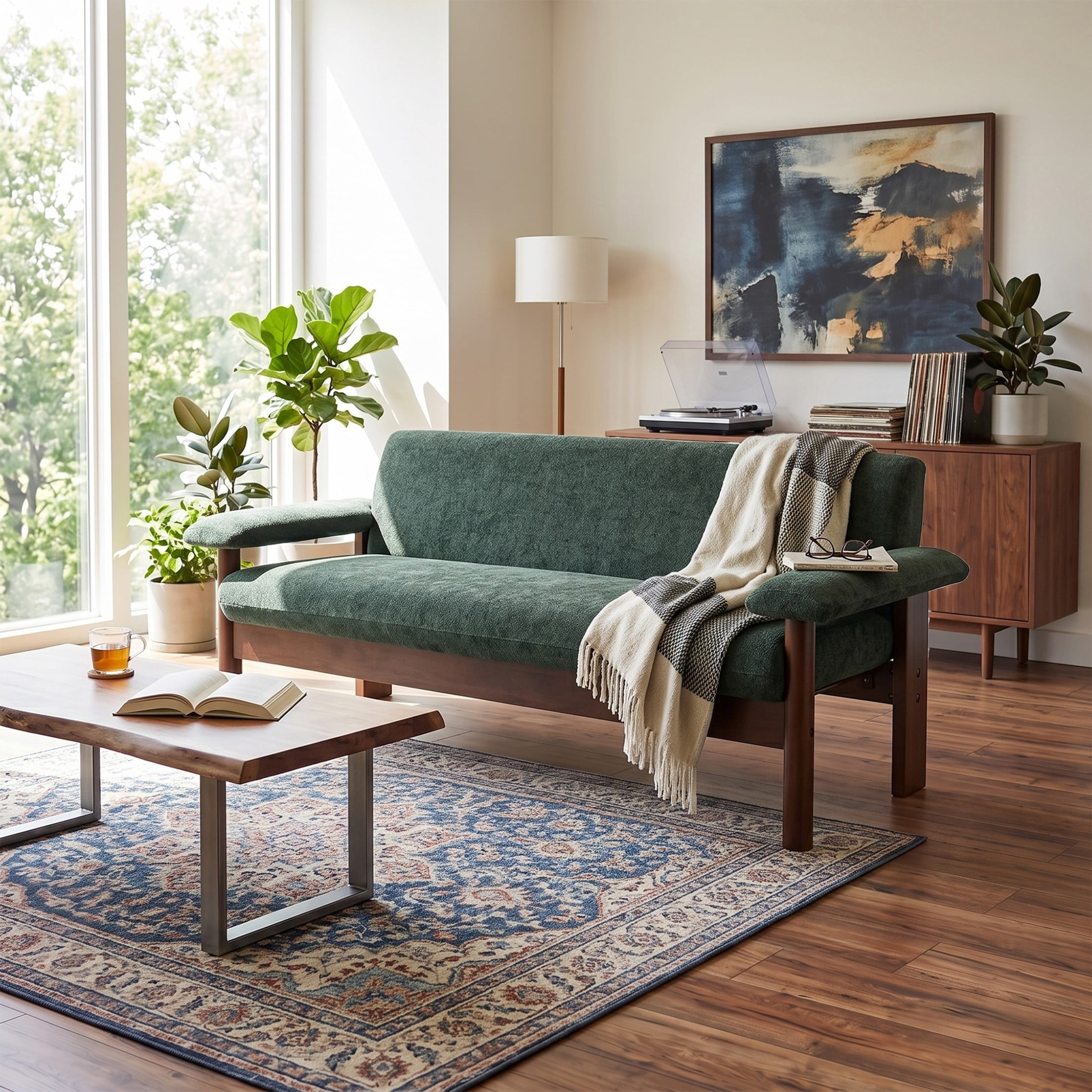 Christopher Knight Home 70" Modern Sofa, Chenille Upholstered Couch with Pillow Top Arms, Green