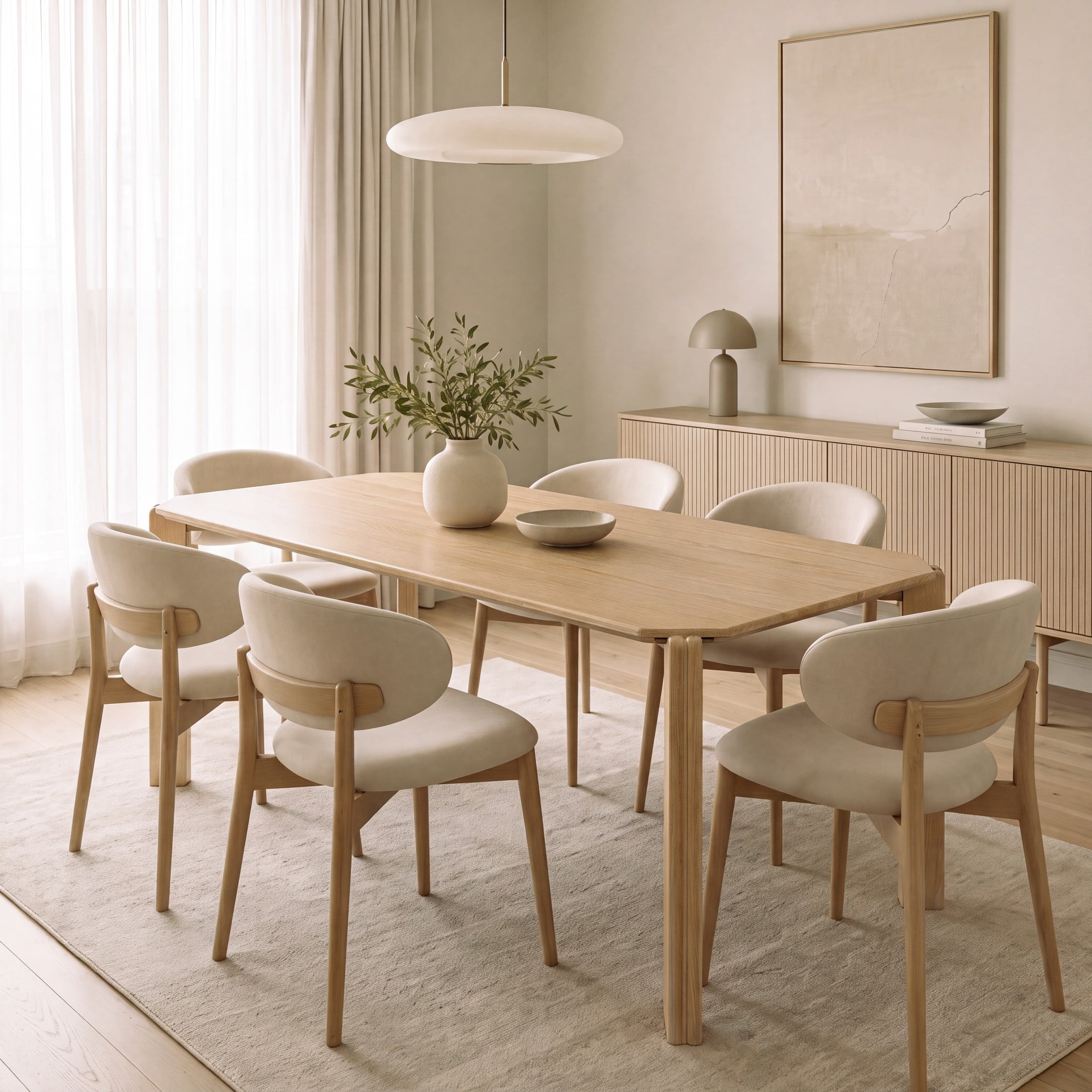 Christopher Knight Home 71" Mid-Century Modern Rectangular Dining Table for 4-6, Solid Wood, Natural