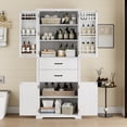 thumbnail image 1 of Christopher Knight Home 72.5" H Storage Cabinet with 2 Drawers, 5 Layers Cabinet with Adjustable Shelves, White, 1 of 13