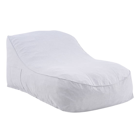 Christopher Knight Home 73.5" Curved Outdoor Patio Bean Bag Daybed with Side Pockets for 2, Gray