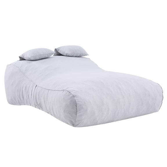 Christopher Knight Home 73" Outdoor Patio Bean Bag Daybed for 2 People with Pillows, Gray